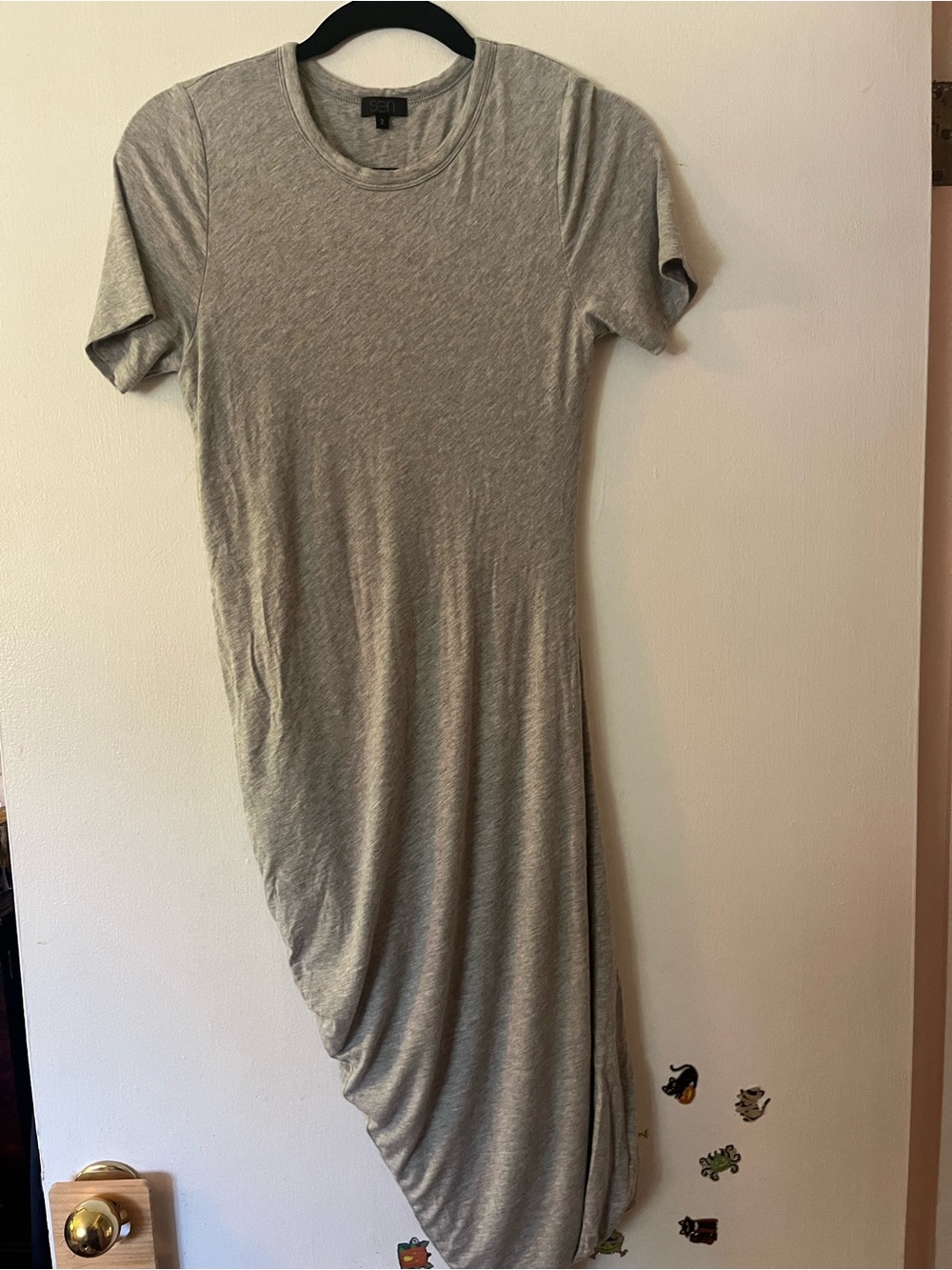 Grey Asymmetric T-Shirt Dress